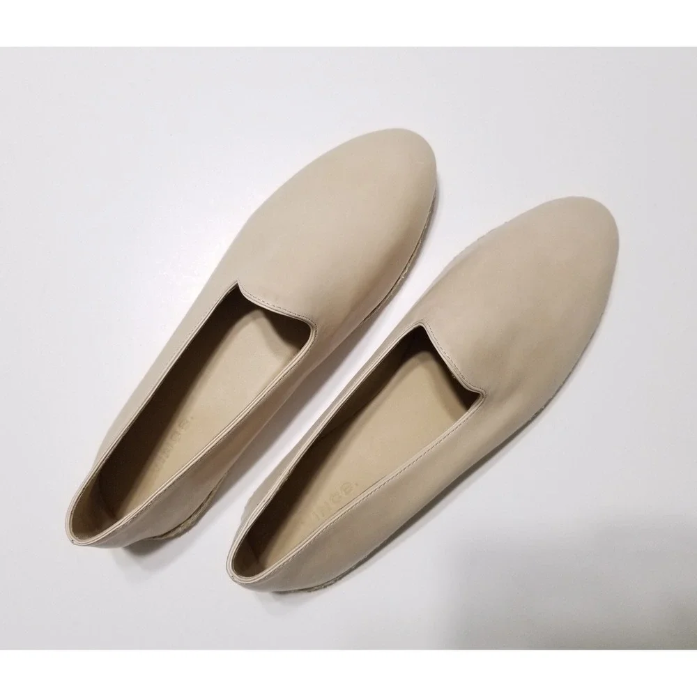 Vince Malia Leather Espadrilles Flat Loafers Sandember Beige NIB Size 9.5 $175 - Picture 8 of 16